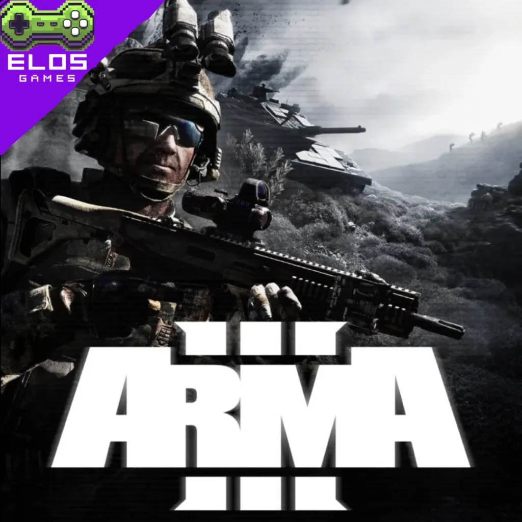 Soldado armado em cenário de guerra ARMA III